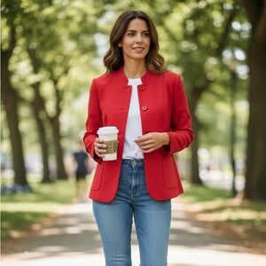 NEW Women’s Talbots plus Red wool blend jacket blazer 14W